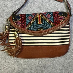MMS Aztec/Stripes Crossbody Purse festival boho